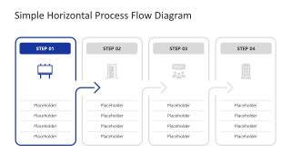 4-Step Horizontal Process Flow Template Slide 