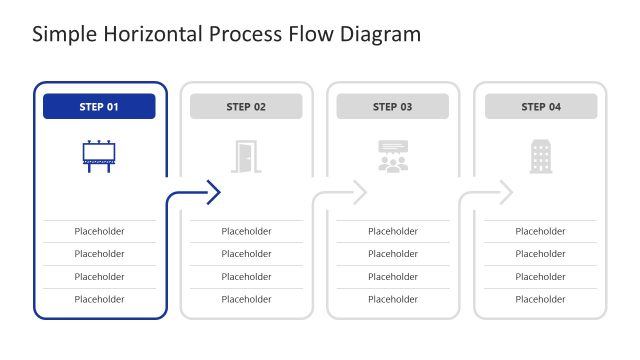 4-Step Horizontal Process Flow PPT Slide
