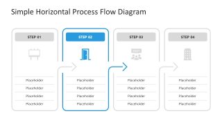 Free 4-Step Horizontal Process Flow Diagram Slide 