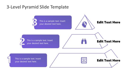 Editable Free 3-Level Pyramid PPT Template
