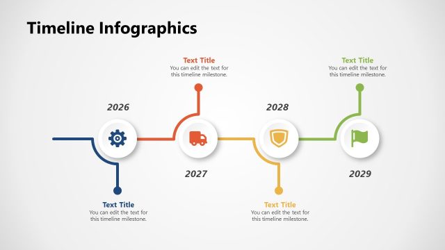 Four Steps – Timeline Infographics PPT Slide