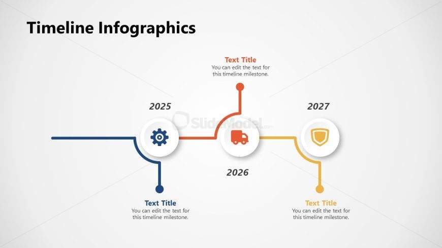 Editable Free Timeline Infographics PPT Template 