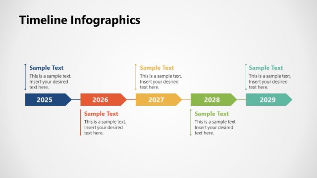Five Bookmark Icons Process Diagram Slide