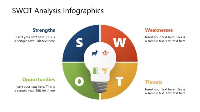 Circular Infographics with Bulb PPT Slide
