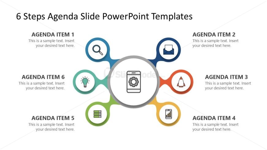 Free Circular Diagram 6 Agenda Items Design