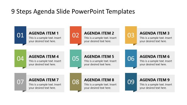 Free Nine Agenda Items Three Horizontal Rows