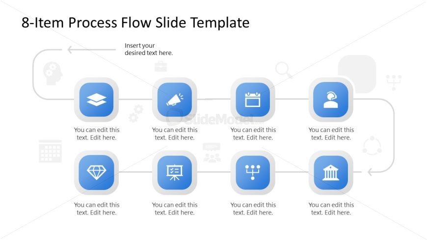 8-Item Process Flow Diagram Presentation Template