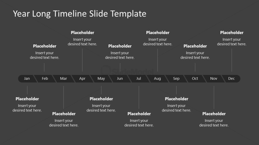 Customizable Free Year Long Timeline PPT Template