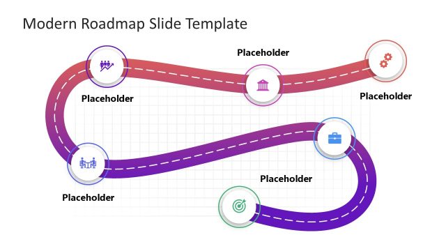 Free Modern Roadmap Template Slide
