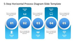 Cuistomizable Free 5-Step Horizontal Process Diagram Slide