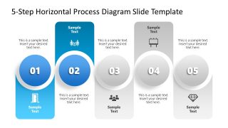 5-Step Horizontal Process Diagram PPT Slide 