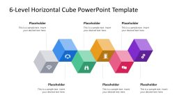 Free 6-Level Horizontal Cube Infographic Slide Template