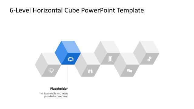 6-Level Horizontal Cube Infographic PPT Template