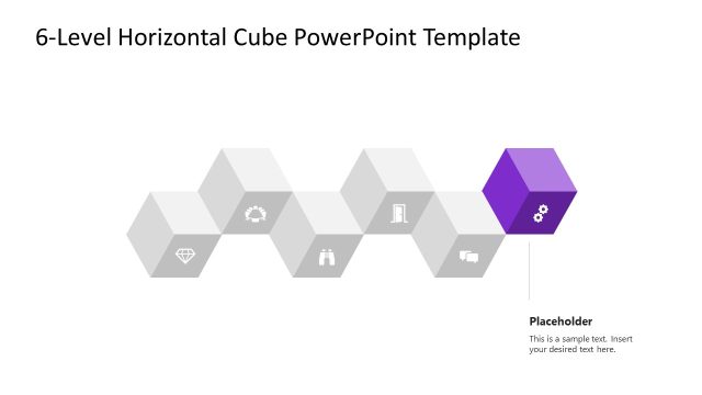 6-Level Horizontal Cube Infographic Slide