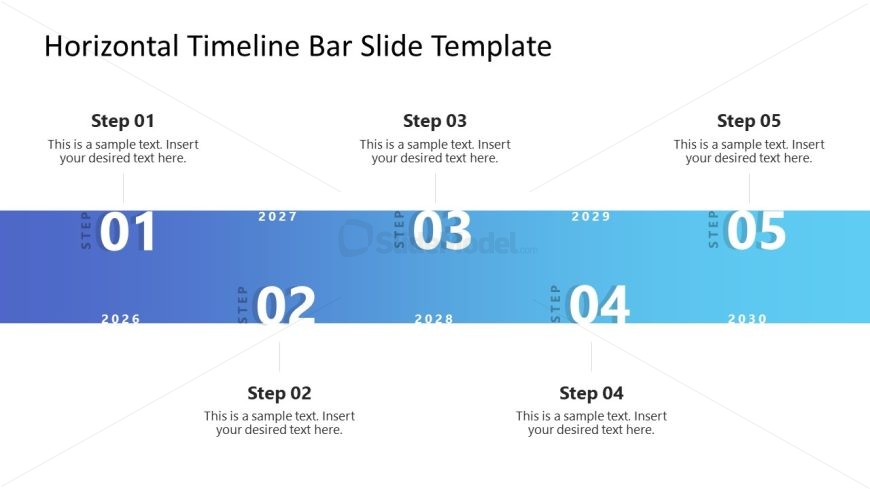 Free Horizontal Timeline Bar PPT Template