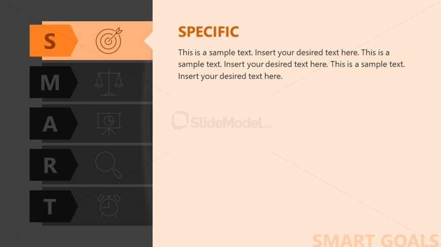 Slide with Spotlight Slide - Free SMART Goals Template