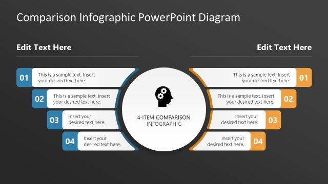 Customizable Free 4-Item Comparison Infographic Template Slide