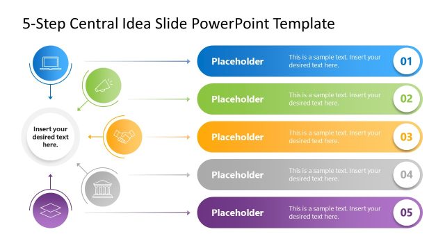Free 5-Step Central Idea Infographic PowerPoint Template
