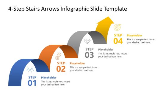 Free 4-Step Stairs Arrows PowerPoint Slide 