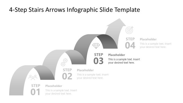 Customizable 4-Step Stairs Arrows Infographic Template for Presentation