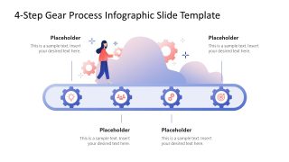 Free 4-Step Gear Infographic Slide Template for Presentation 