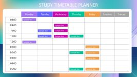Free Hourly Study Timetable Planner Diagram Template
