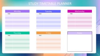 Customizable Free Hourly Study timetable Planner Template