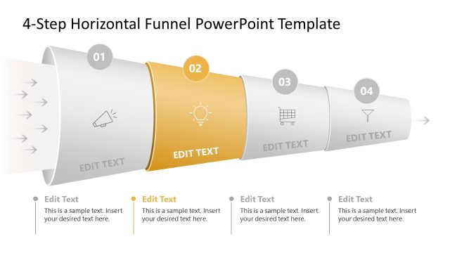 Customizable Free 4-Step Horizontal Funnel Template Layout