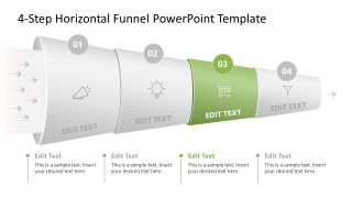 Free 4-Step Horizontal Funnel Template Slide 