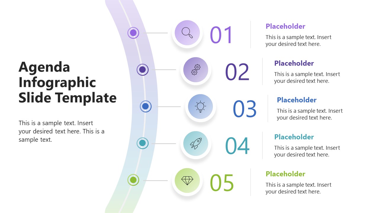 Editable Free 5-Item Agenda Infographic Template Layout