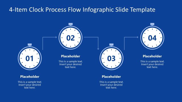 4-Item Clock Process Flow Presentation Layout Template