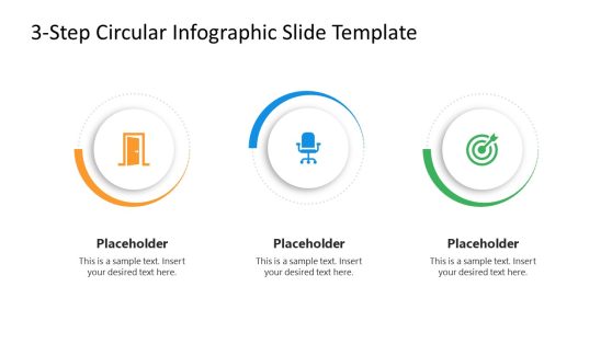 Editable Free 3-Step Circular Infographic PPT Template