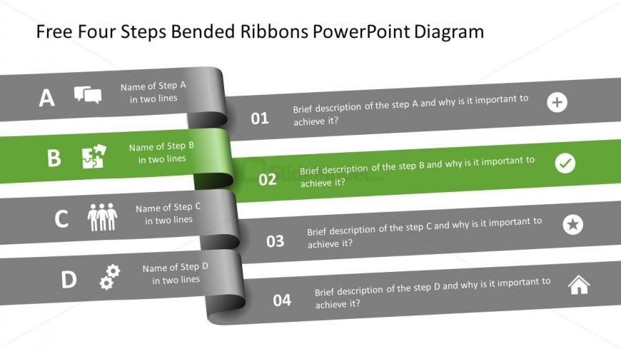 Folded Ribbons Illustration PPT Template