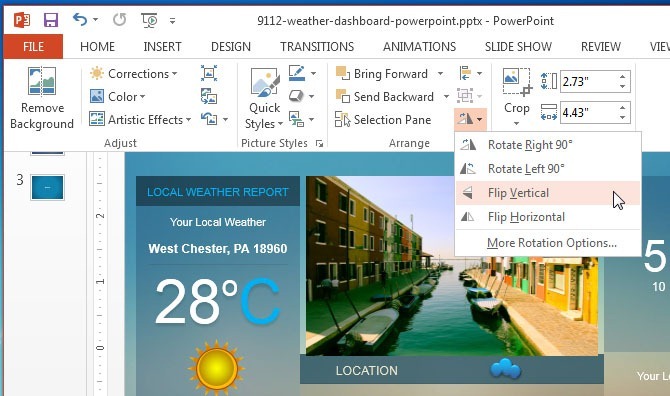 Image rotation options in PowerPoint
