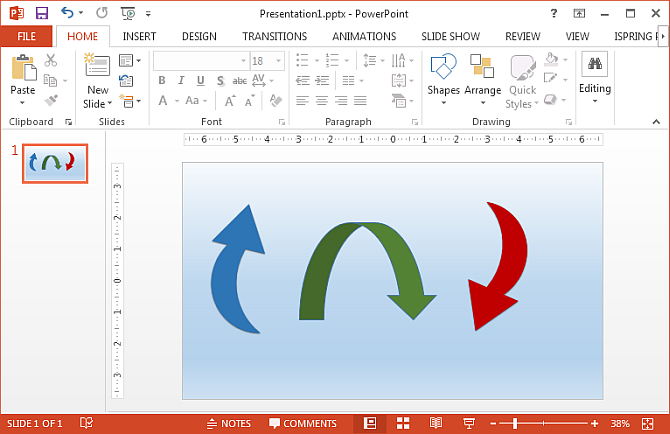 Make curved arrows in PowerPoint
