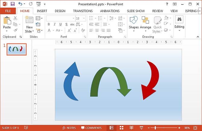 Faire des flèches courbes dans PowerPoint