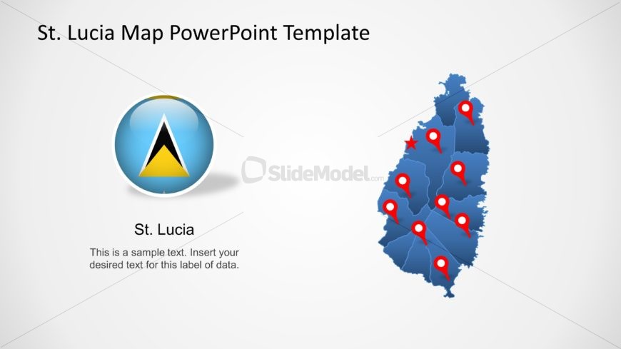 PPT Map of Saint Lucia