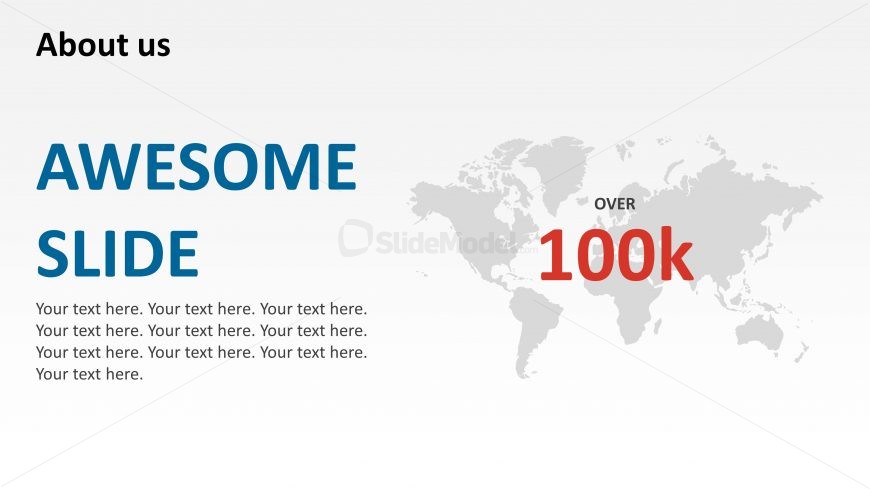 Worldmap Silhouette in About Us Slide