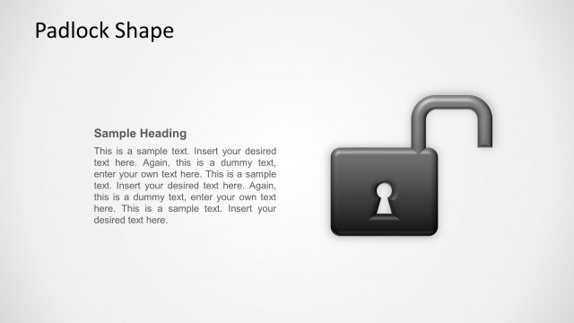 Pad Lock Unlocked PowerPoint Shape