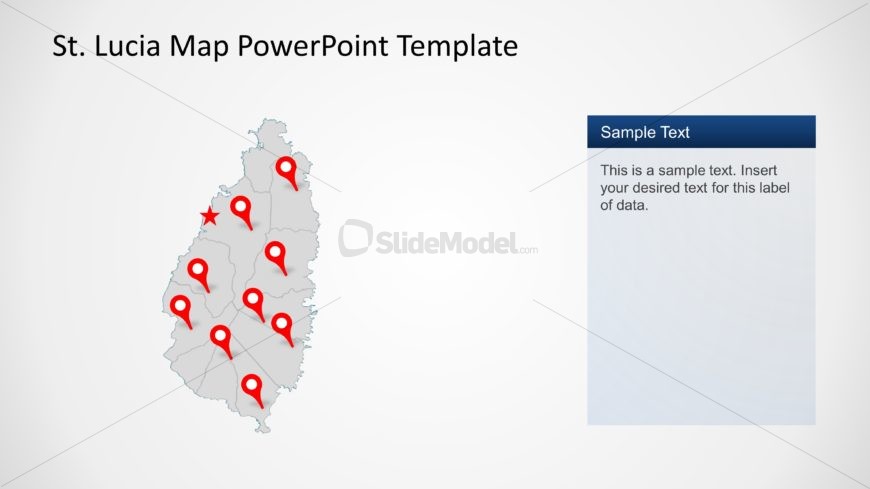 PPT Map of Saint Lucia with Capital City