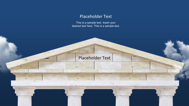 Doric 4 Pillar Building 3D Model PPT