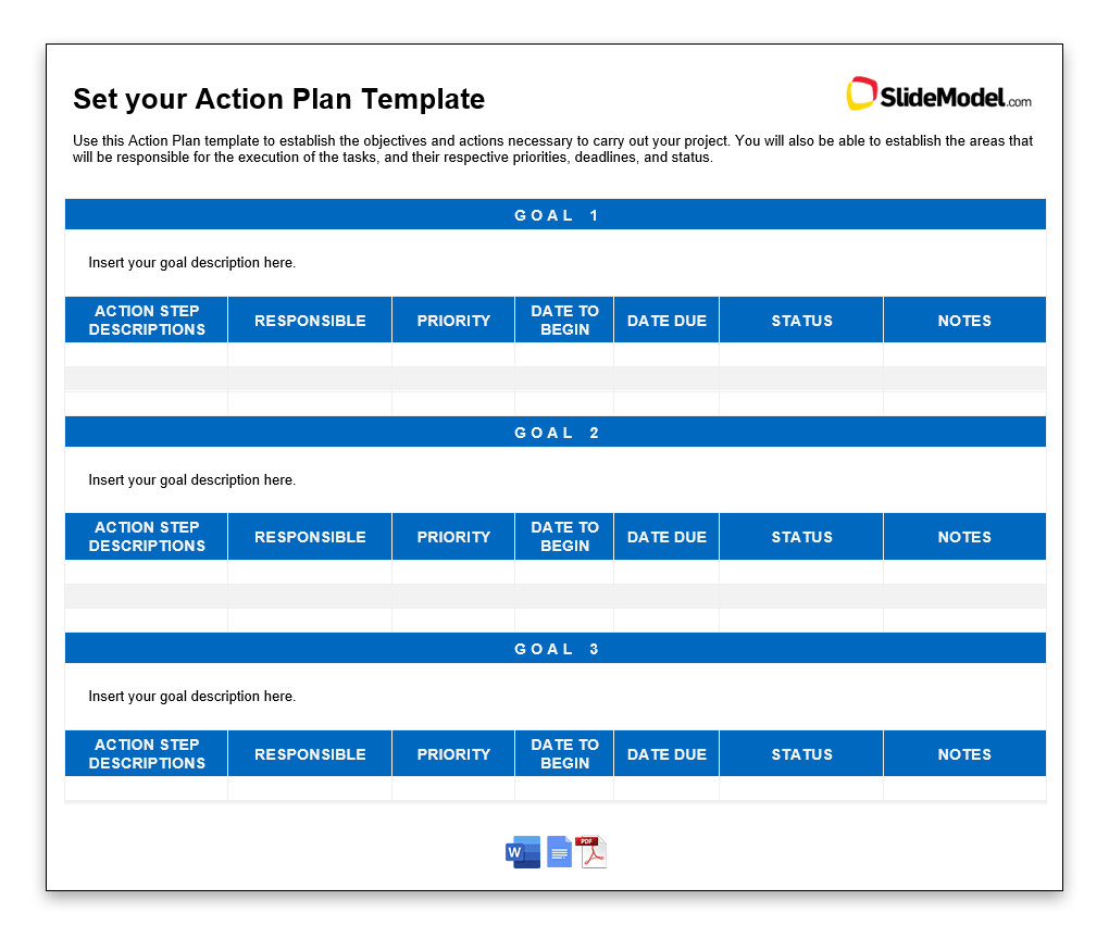Free action plan template