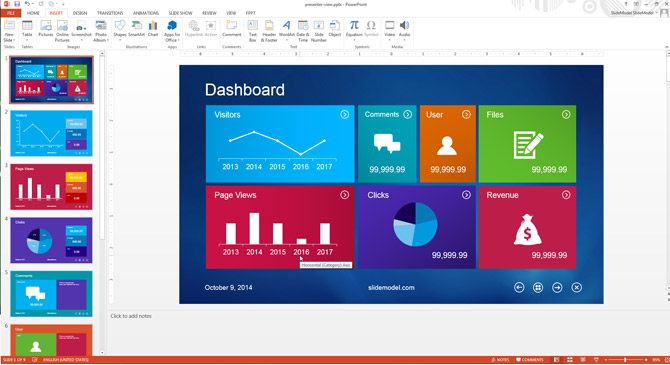 PowerPoint Background Example Metro Dashboard