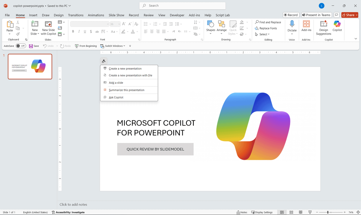 Microsoft PowerPoint Copilot