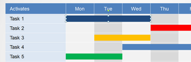 Example of Gantt Chart Preview in PowerPoint