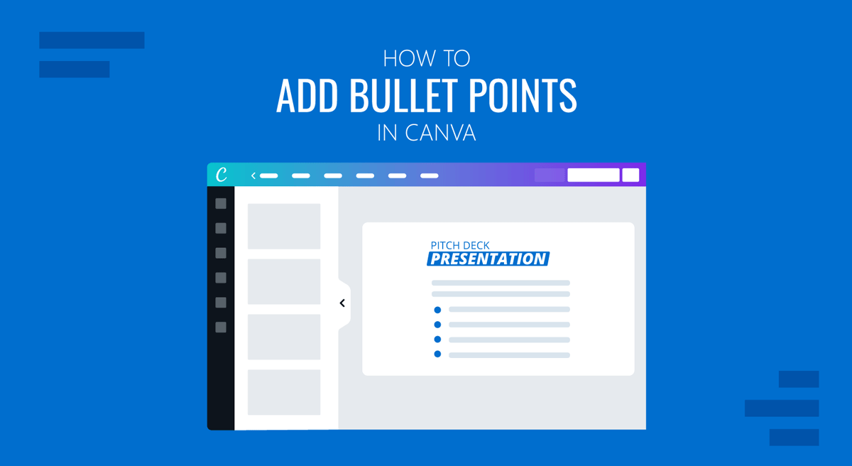 Cover for How to Add Bullet Points in Canva guide by SlideModel