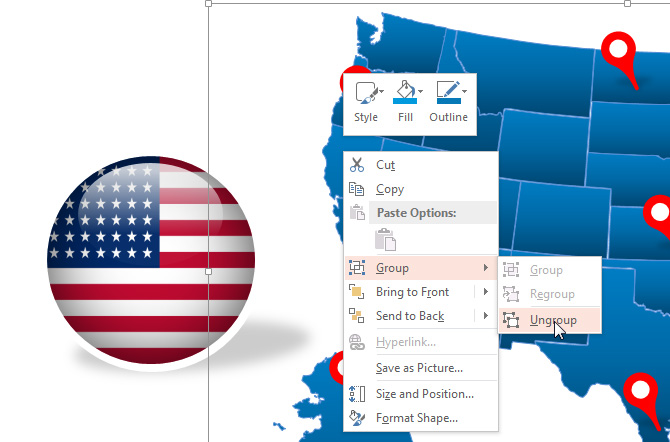 Edit map in PowerPoint