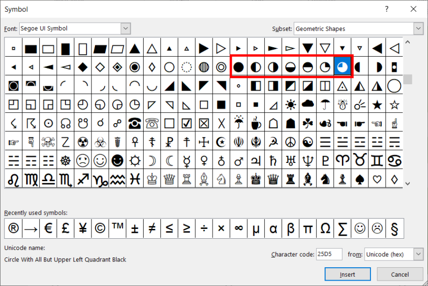 insert-character-harvey-balls-powerpoint-symbol-segoe-ui - SlideModel