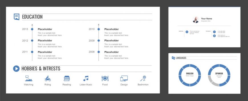This is an example of an interview presentation template for PowerPoint created as a collection of slides.