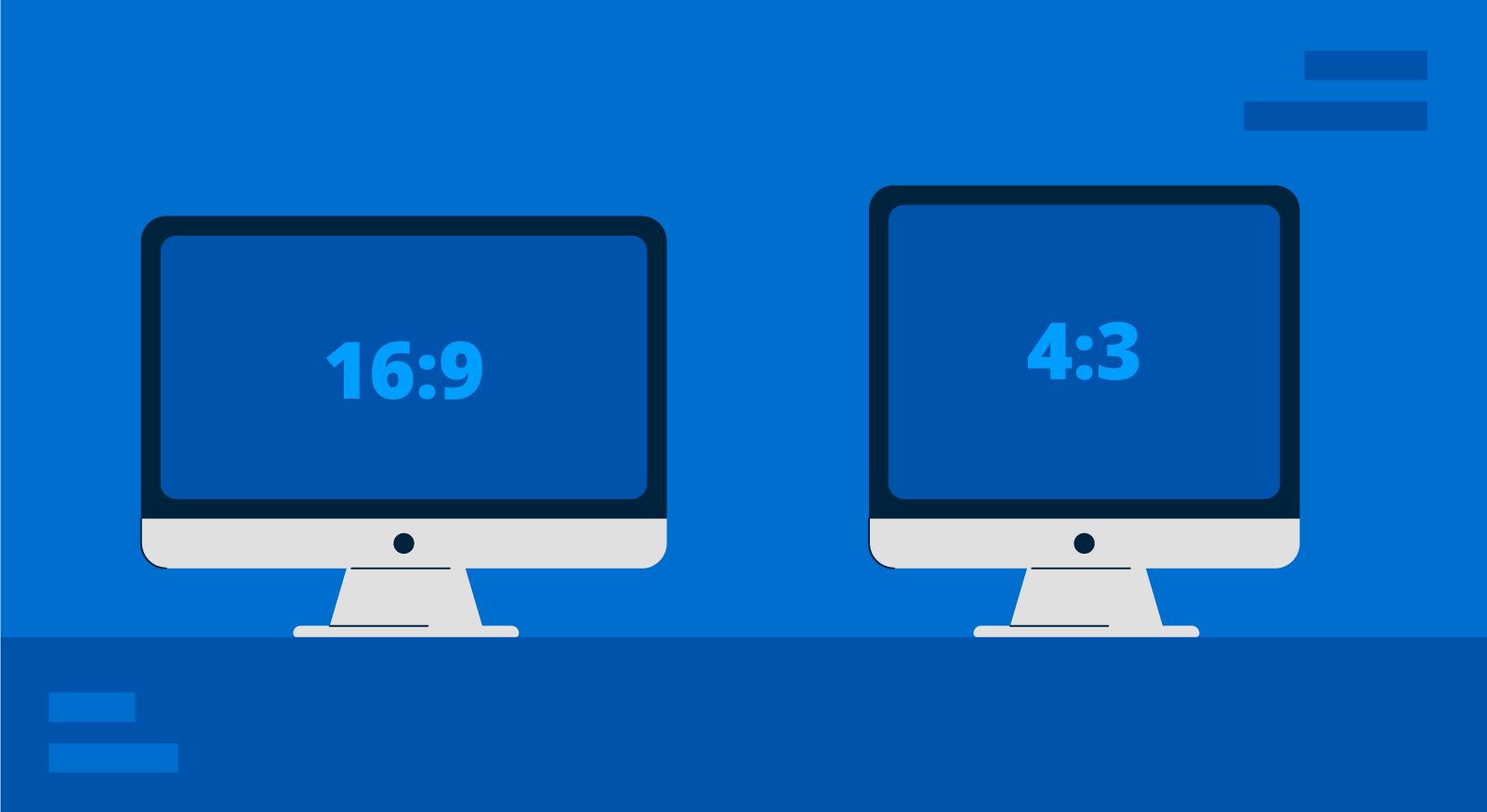 Two popular slide sizes for presentations 16:9 and 4:3